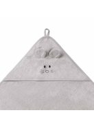 BabyOno fürdőlepedő kapucnis bambusz 100x100cm - egérfülekkel szürke 1553/03