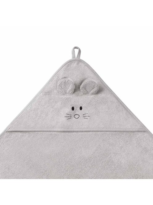 BabyOno fürdőlepedő kapucnis bambusz 100x100cm - egérfülekkel szürke 1553/03