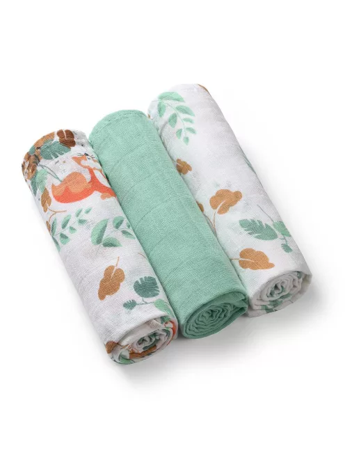 BabyOno textilpelenka színes 3db - zöld 348/12