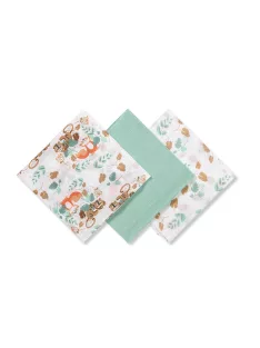 BabyOno textilpelenka színes 3db - zöld 348/12