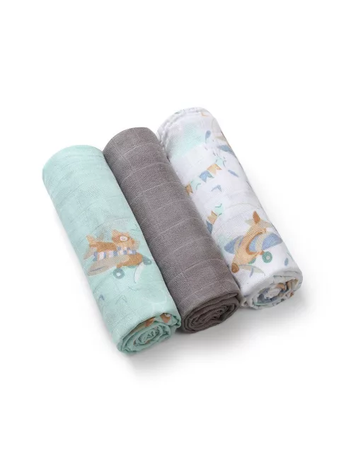 BabyOno bambusz textilpelenka színes 3db - szürke 397/10