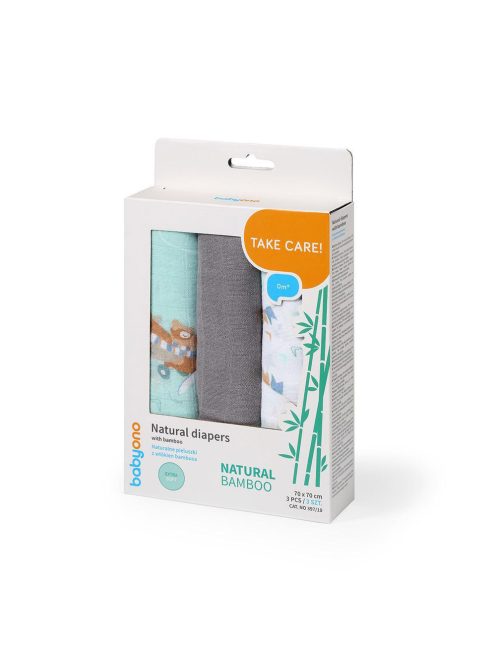 BabyOno bambusz textilpelenka színes 3db - szürke 397/10
