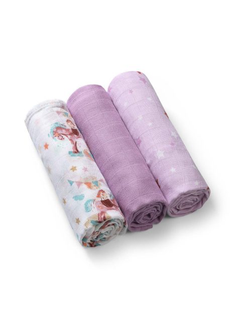 BabyOno Textilpelenka, színes, 3 db, bambusz, lila, 397/11