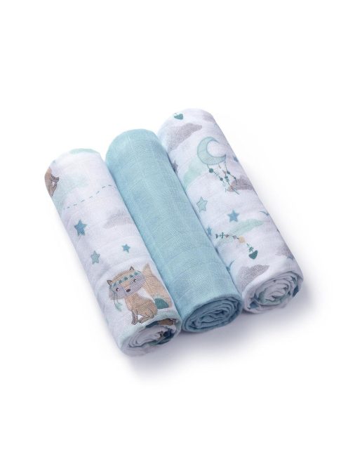 BabyOno bambusz textilpelenka színes 3db - világoskék 397/12