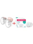 BabyOno Mellszívó Twinny elektromos, viselhető, dupla, 100 plusz 40 db melltartóbetéttel, 1002 - 296/140