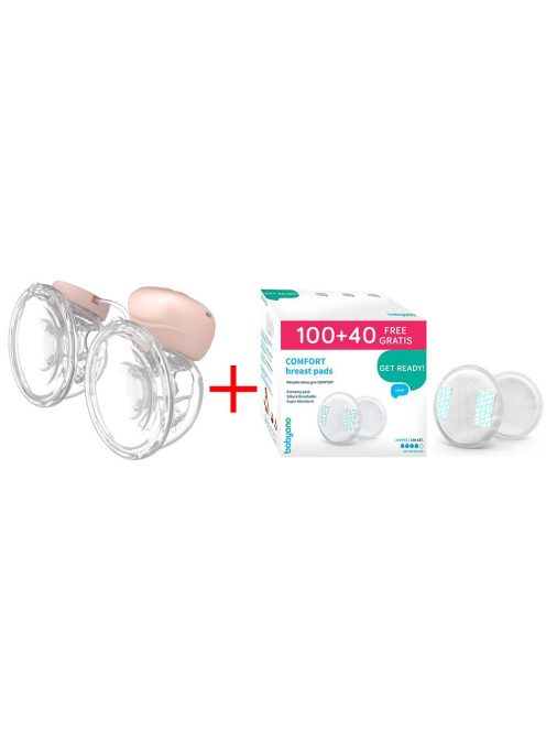 BabyOno Mellszívó Twinny elektromos, viselhető, dupla, 100 plusz 40 db melltartóbetéttel, 1002 - 296/140