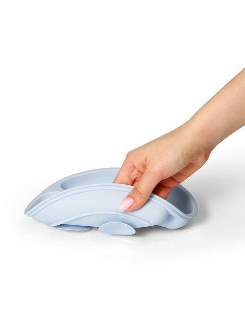 BabyOno háromrekeszes szilikon tányér tapadó aljú - kék 1482/01