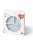 BabyOno háromrekeszes szilikon tányér tapadó aljú - kék 1482/01