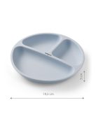 BabyOno háromrekeszes szilikon tányér tapadó aljú - kék 1482/01