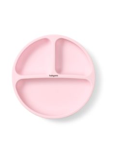   BabyOno háromrekeszes szilikon tányér tapadó aljú - rózsaszín 1482/02