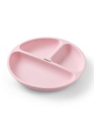 BabyOno háromrekeszes szilikon tányér tapadó aljú - rózsaszín 1482/02