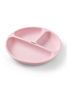   BabyOno háromrekeszes szilikon tányér tapadó aljú - rózsaszín 1482/02