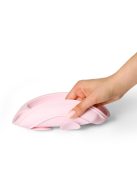 BabyOno háromrekeszes szilikon tányér tapadó aljú - rózsaszín 1482/02