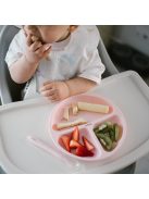 BabyOno háromrekeszes szilikon tányér tapadó aljú - rózsaszín 1482/02