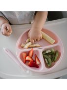 BabyOno háromrekeszes szilikon tányér tapadó aljú - rózsaszín 1482/02