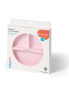 BabyOno háromrekeszes szilikon tányér tapadó aljú - rózsaszín 1482/02