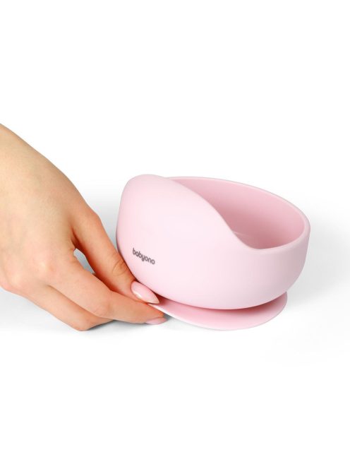 BabyOno tálka szilikon tapadó aljú - rózsaszín 1481/02