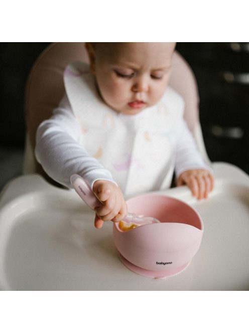 BabyOno tálka szilikon tapadó aljú - rózsaszín 1481/02