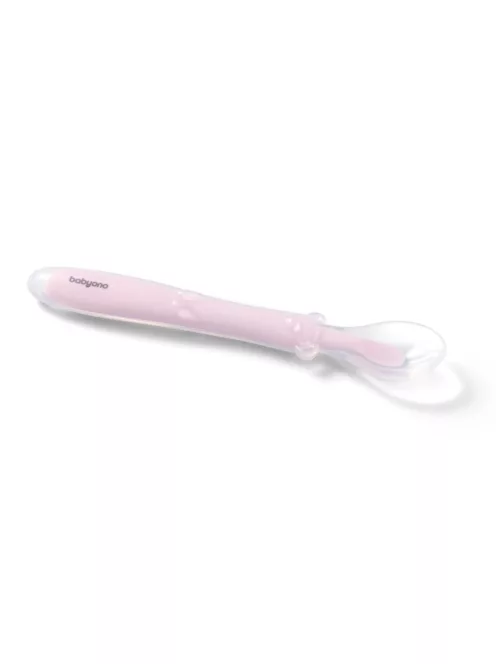 BabyOno Etetőkanál, szilikon, flexibilis, rózsaszín, 785/03