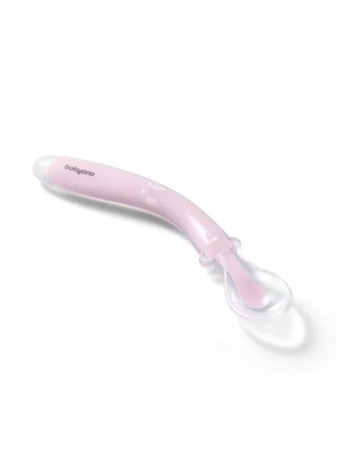 BabyOno Etetőkanál, szilikon, flexibilis, rózsaszín, 785/03