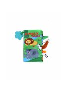 Kikkaboo készségfejlesztő textilkönyv és rágóka, jungly tails
