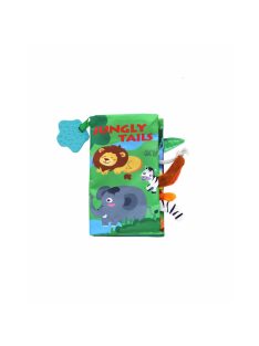   Kikkaboo készségfejlesztő textilkönyv és rágóka, jungly tails