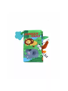   Kikkaboo készségfejlesztő textilkönyv és rágóka, jungly tails