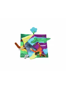   Kikkaboo készségfejlesztő textilkönyv és rágóka, jungly tails