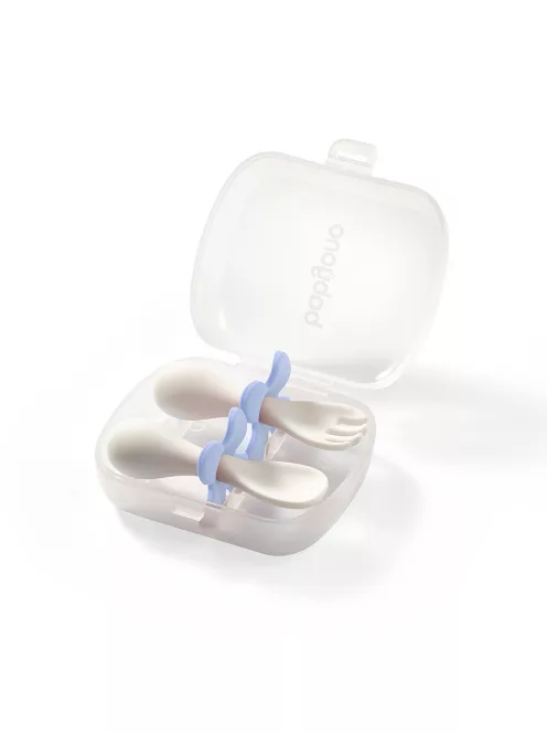 BabyOno Evőeszközkészlet dobozzal, ergonomikus, pasztell kék, 969/05
