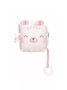   Kikkaboo plüss, készségfejlesztő játékkocka, Bear With Me - pink
