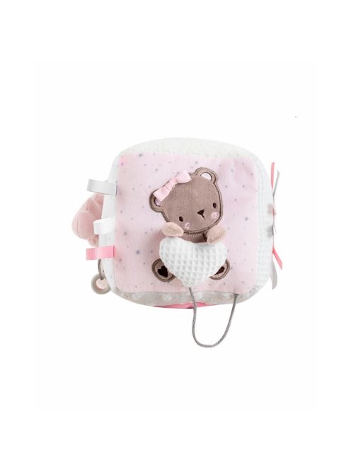Kikkaboo plüss, készségfejlesztő játékkocka, Dream Big - pink