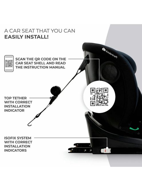 Kinderkraft gyerekülés I-Grow i-Size Isofix 40-150cm fekete