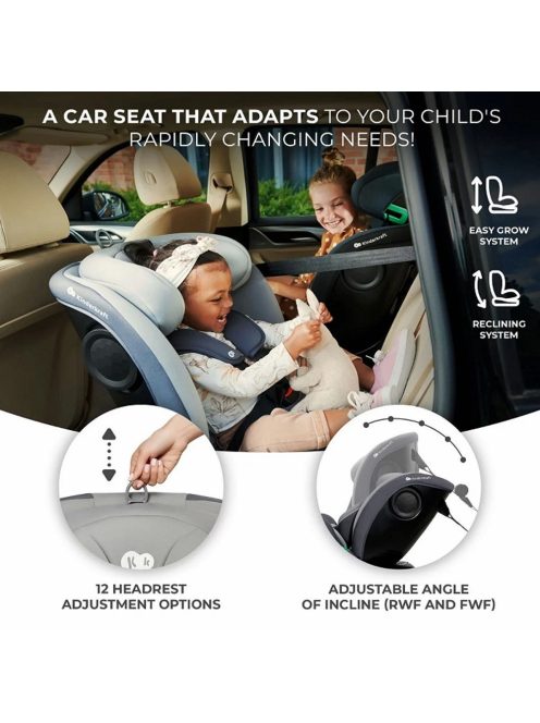 Kinderkraft gyerekülés I-Grow i-Size Isofix 40-150cm szürke