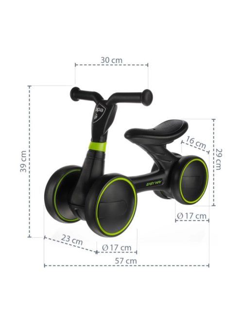 Zopa futóbicikli Easy-Way duplakerekű Race szürke