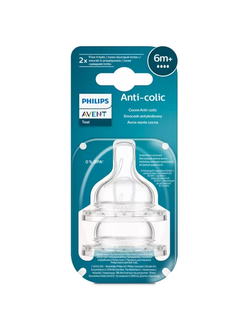 Philips AVENT Etetőcumi Anti-Colic 2db 4 cseppes 6hó