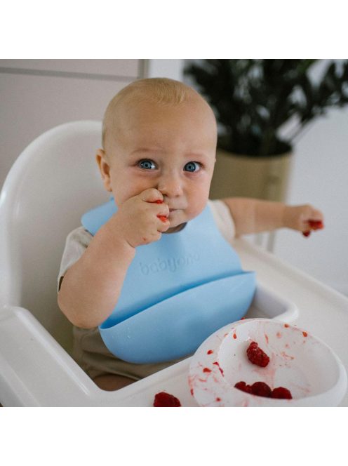 BabyOno Előke, műanyag, puha, állítható, világoskék, 835/05