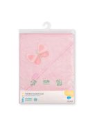 BabyOno fürdőlepedő kapucnis bambusz 100x100cm - rózsaszín lepke 346/04