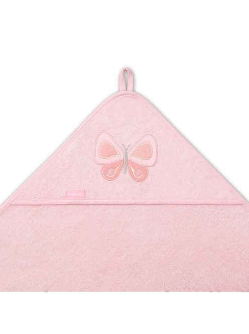 BabyOno fürdőlepedő kapucnis bambusz 100x100cm - rózsaszín lepke 346/04
