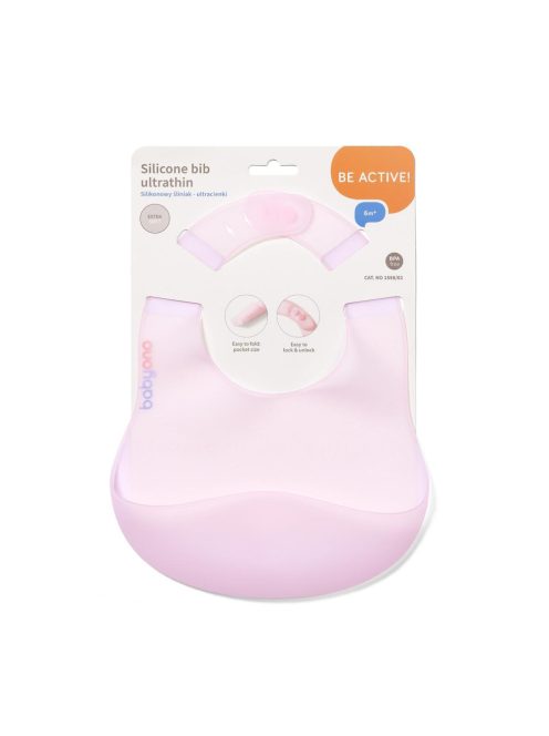 BabyOno előke szilikon ultravékony állítható - rózsaszín 1598/02
