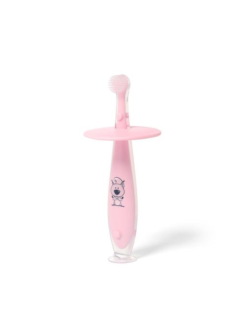 BabyOno szilikon fogkefe 6 hó - rózsaszín 551/02