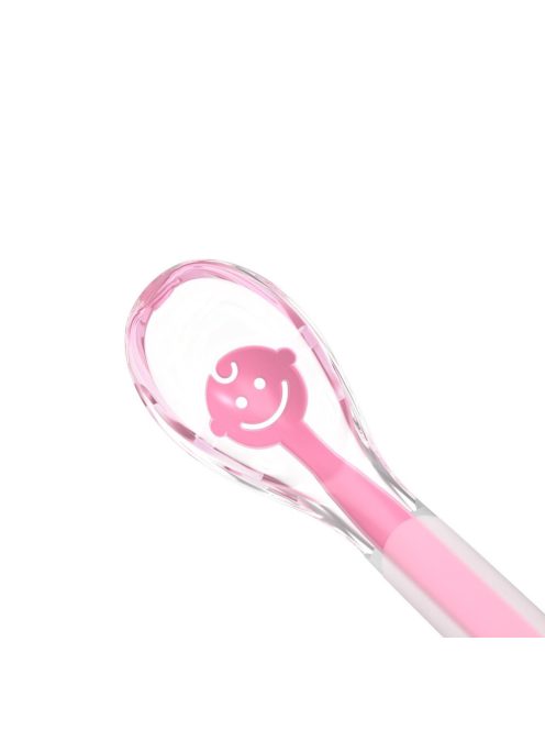 BabyOno Babamosoly etetőkanál puha szilikon - rózsaszín 1460/02
