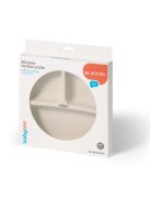BabyOno háromrekeszes szilikon tányér tapadó aljú - bézs 1482/04