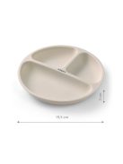 BabyOno háromrekeszes szilikon tányér tapadó aljú - bézs 1482/04