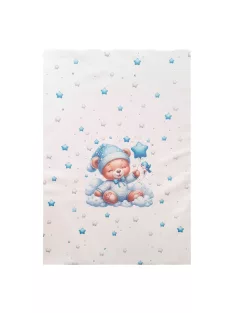 Color pelenkázólap sík 70x50cm - Maci fiú kék
