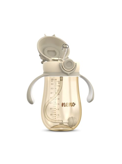 Neno szívószálas itatópohár MIO2 280ml - barna