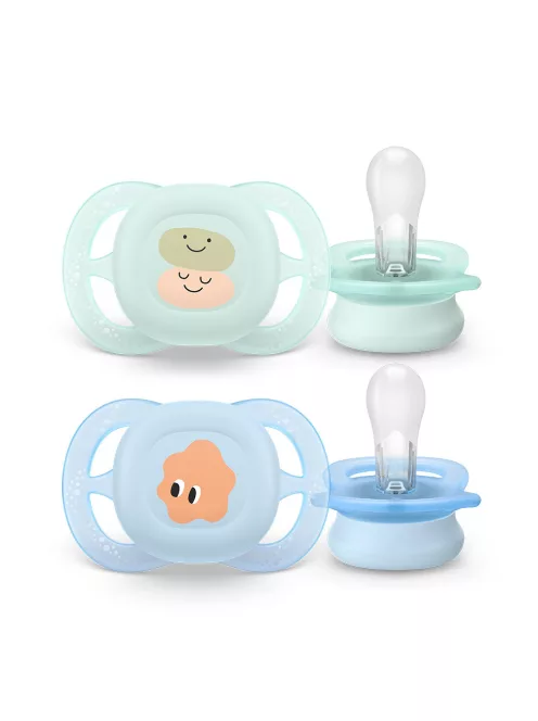 Philips AVENT Játszócumi Ultra Start 0-2hó fiús 2db - mintás