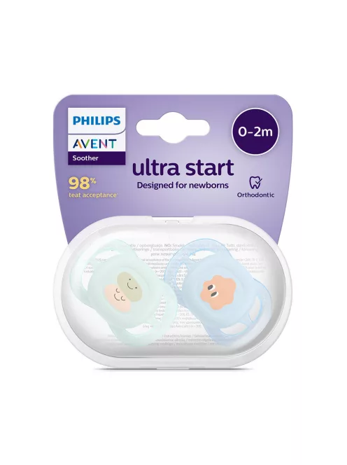 Philips AVENT Játszócumi Ultra Start 0-2hó fiús 2db - mintás