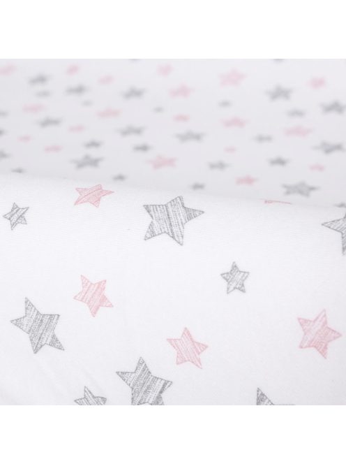 Ceba pelenkázólap huzat pamut (50x70-80) 2db/csomag - Candy pink pink csillagos
