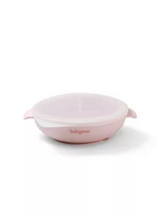   BabyOno Babatányér tapadó aljú fedeles 3 rekeszes - rózsaszín 1661/02
