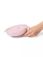 BabyOno Babatányér tapadó aljú fedeles 3 rekeszes - rózsaszín 1661/02
